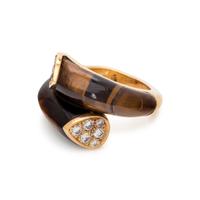 VAN CLEEF & ARPELS, TIGER'S EYE AND DIAMOND RING