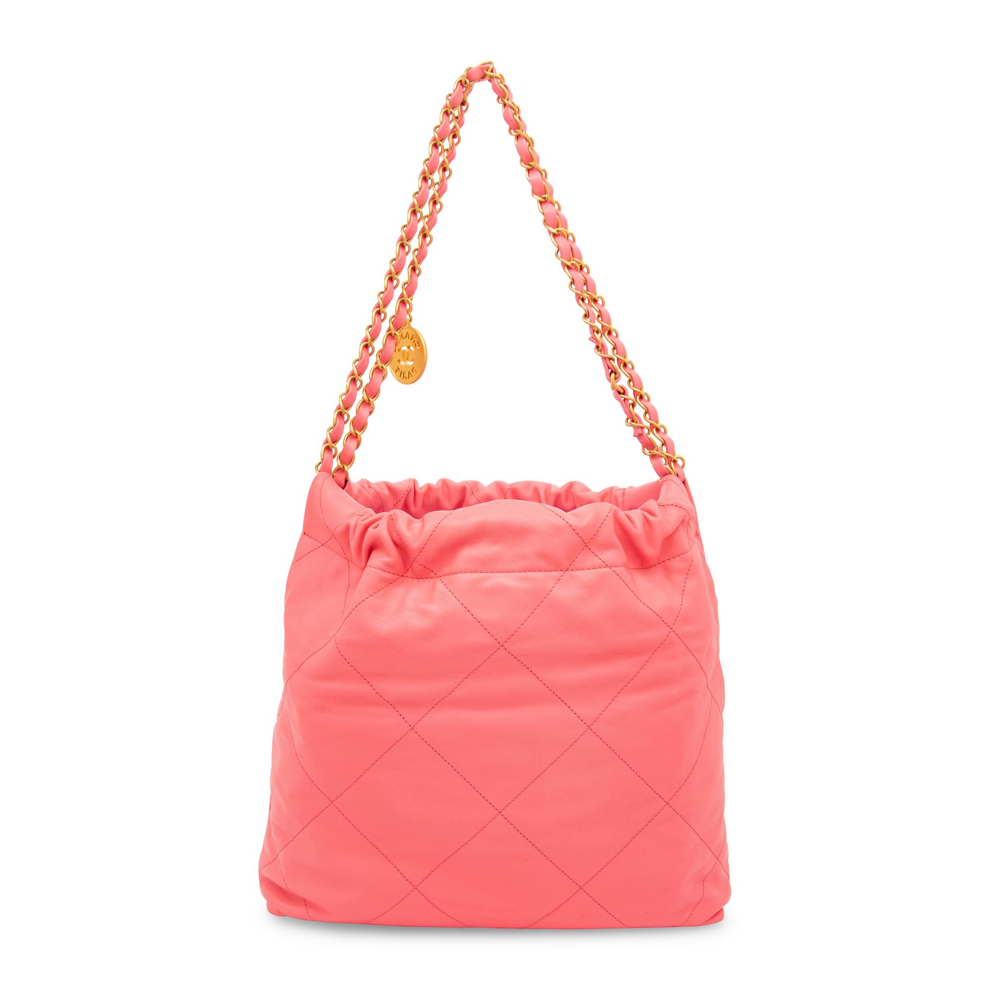 CHANEL, PINK LEATHER 22 TOTE
