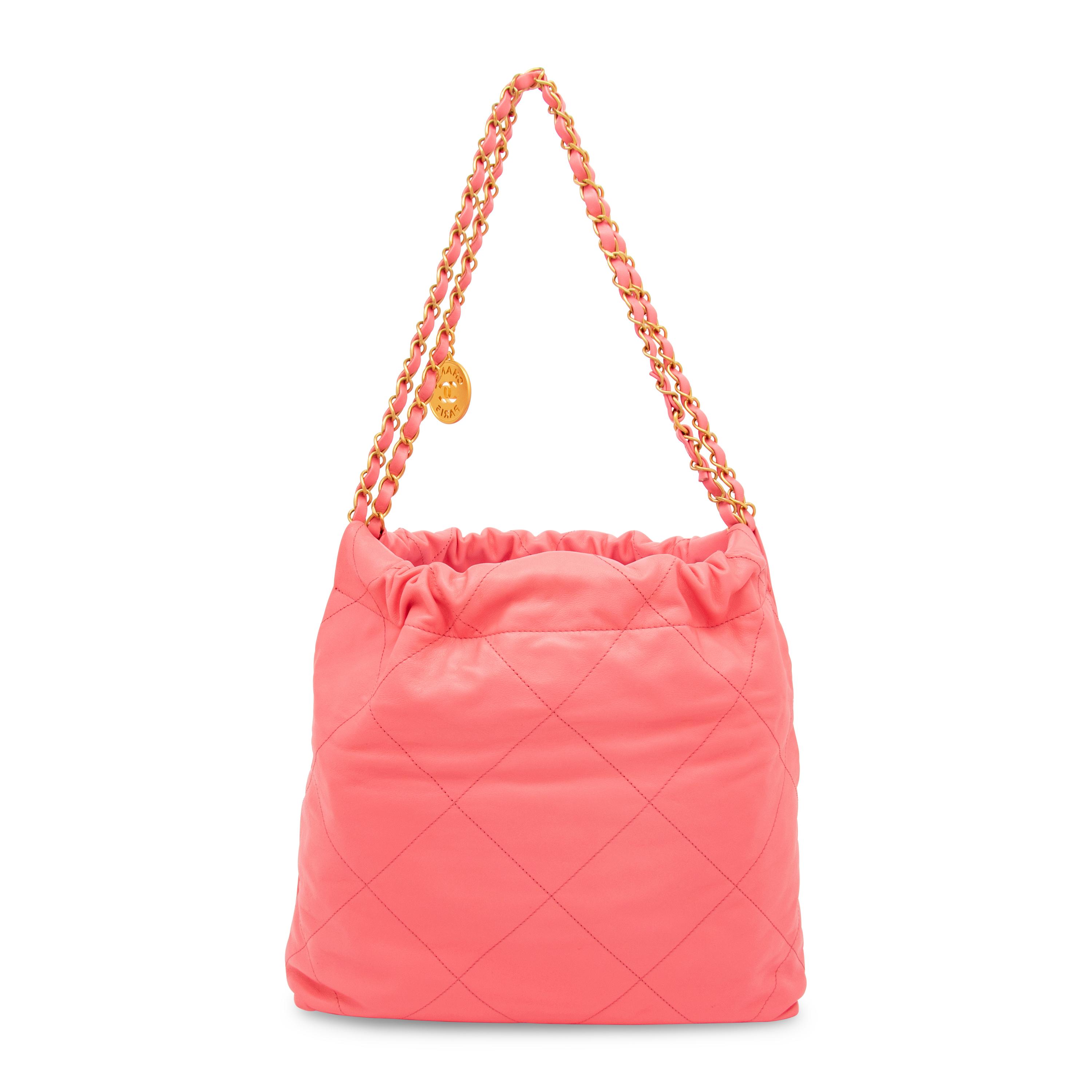 CHANEL, PINK LEATHER 22 TOTE
