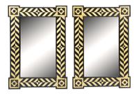 A Pair of Modern Painted Mirrors Height 50 x width 35 inches. — 20TH CENTURY