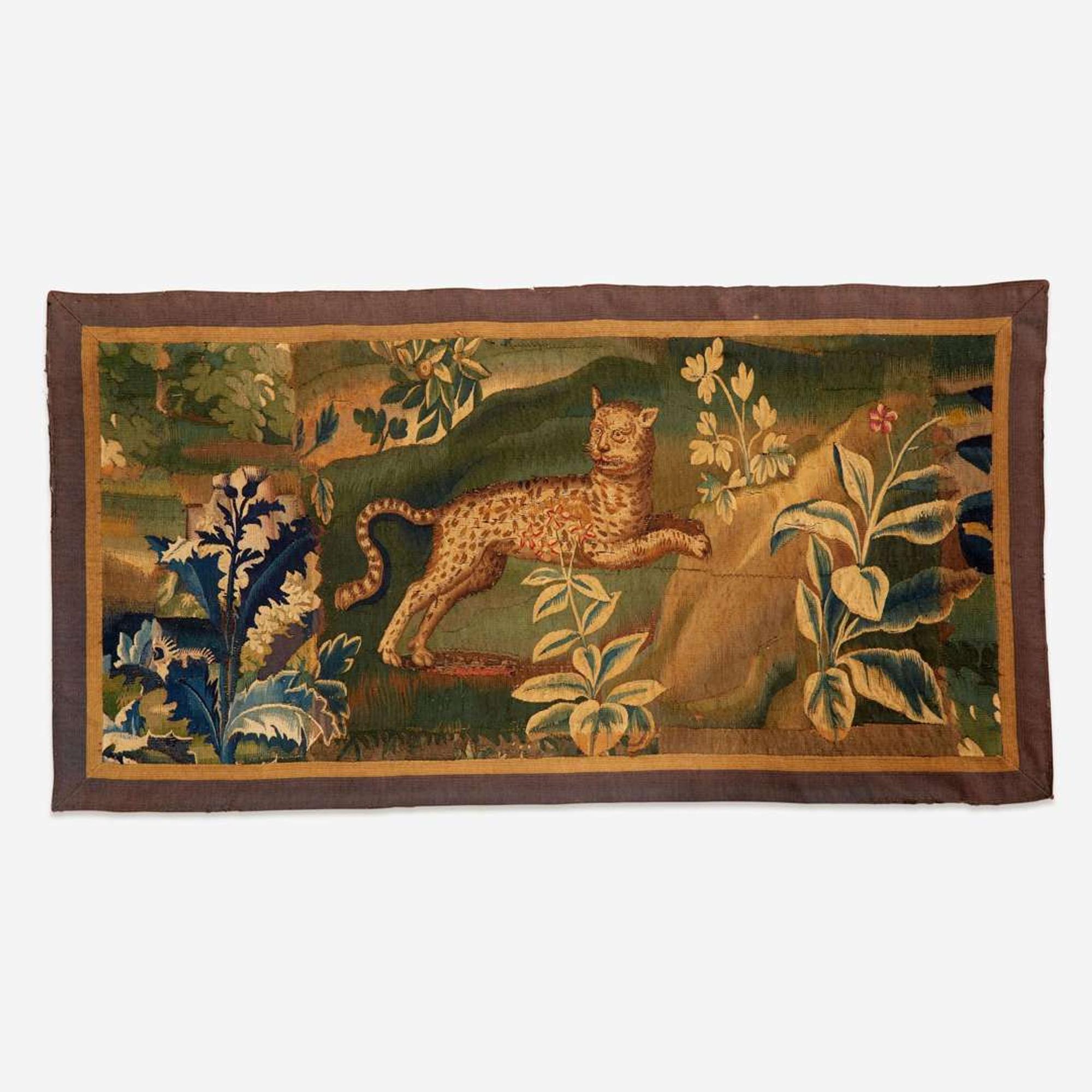 A Flemish Verdure Tapestry Fragment 18th century or earlier