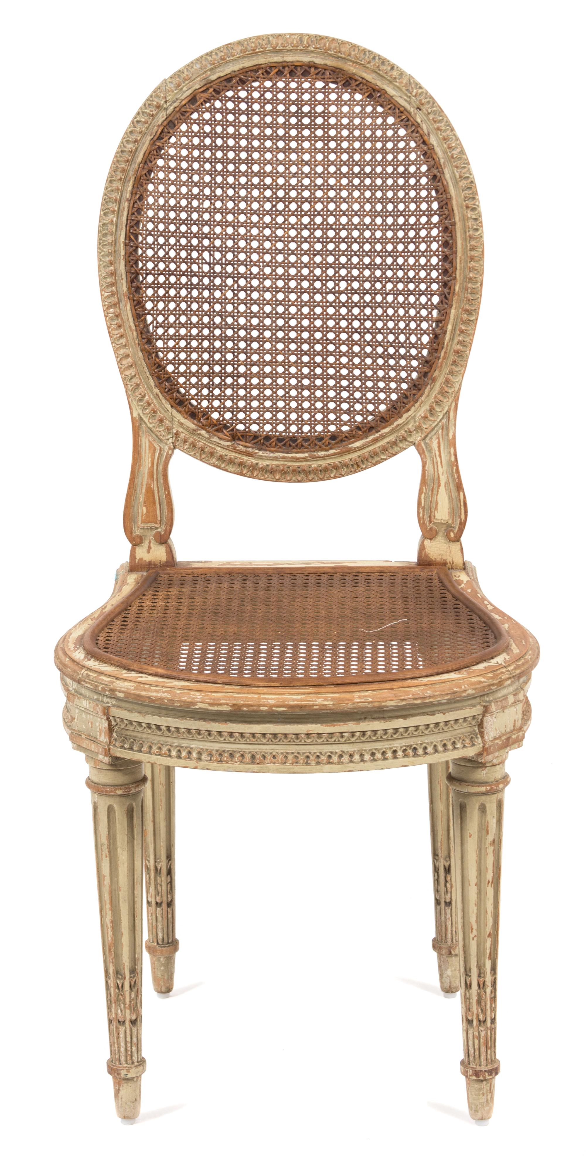 A Louis XVI Style Painted Side Chair Height 35 inches. — 19TH CENTURY