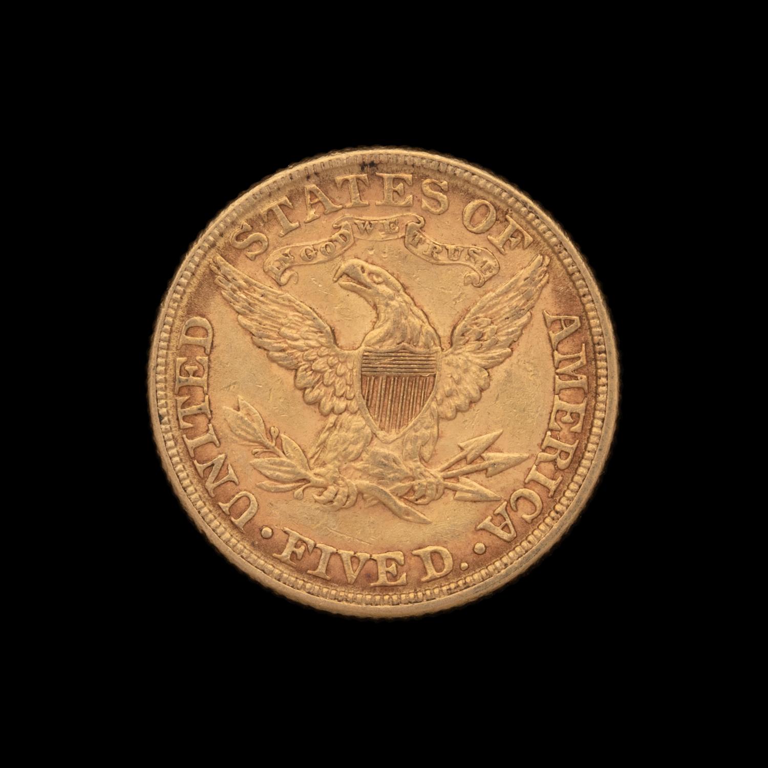 An 1882 Liberty Head $5 Gold Coin