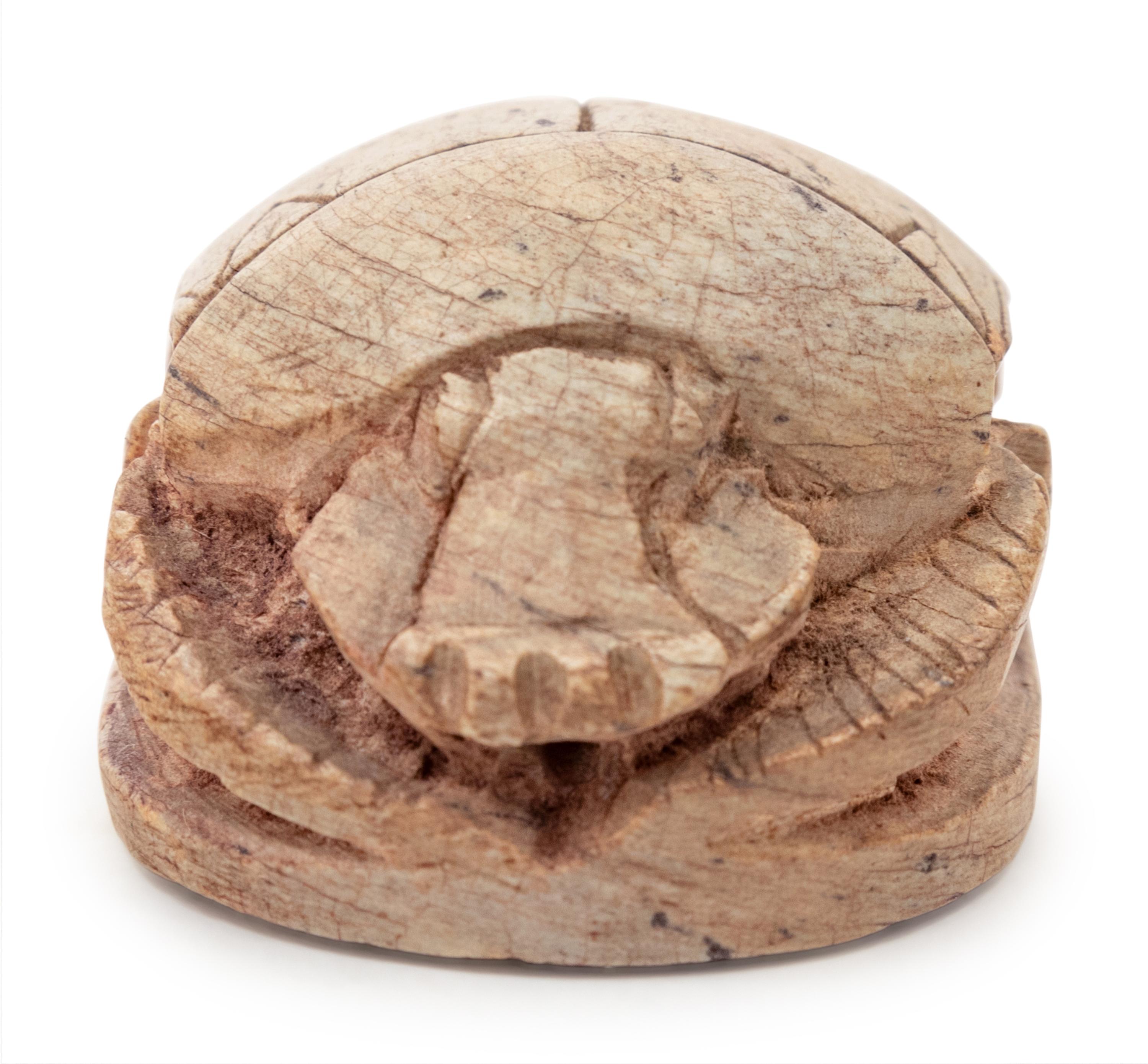 An Egyptian Style Carved Steatite Scarab Seal
