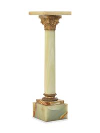 A Continental Gilt Bronze and Onyx Pedestal