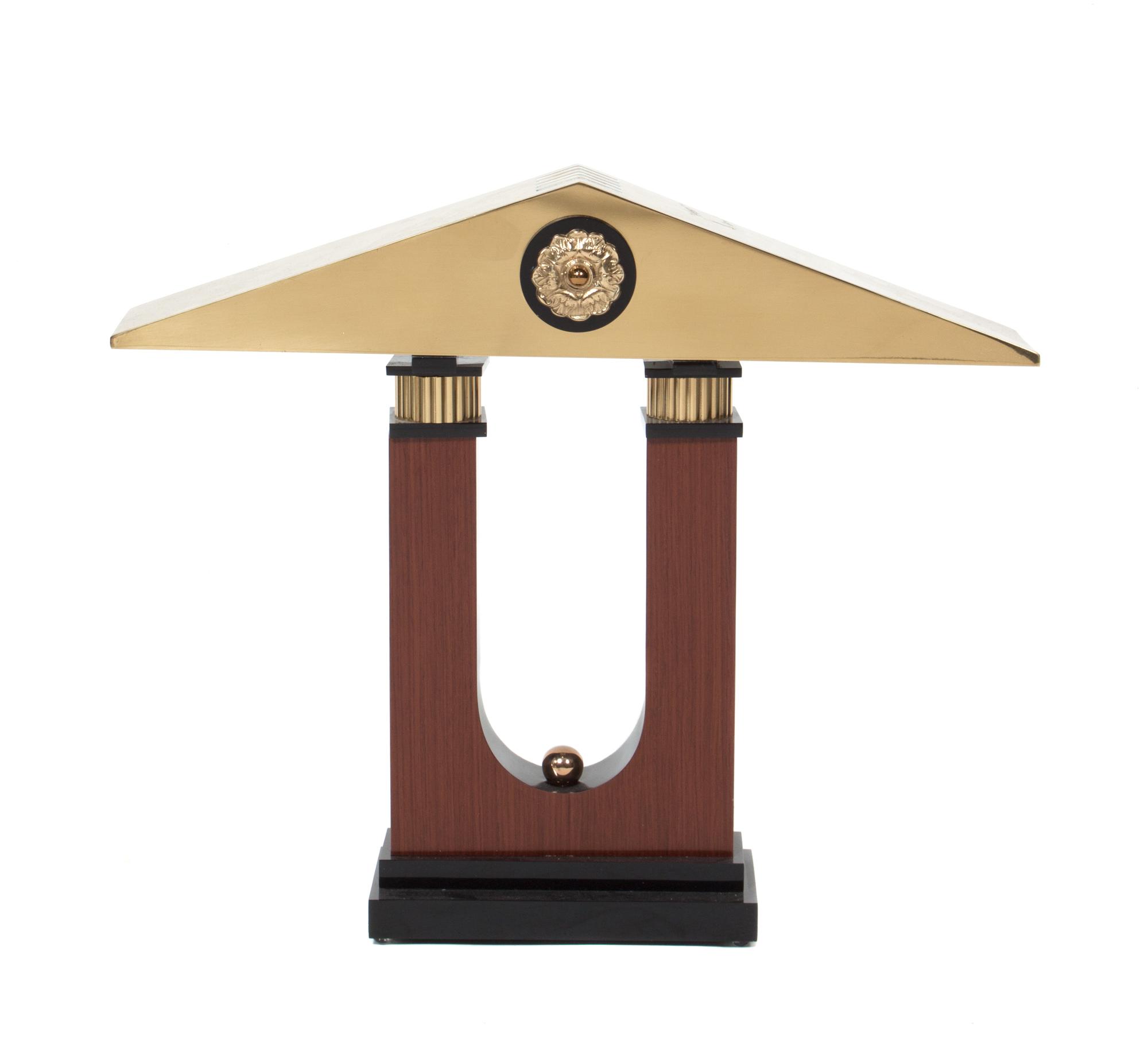 An Art Nouveau Style Brass, Glass and Onyx Desk Lamp Height 19 1/2 inches. — 19TH/20TH CENTURY