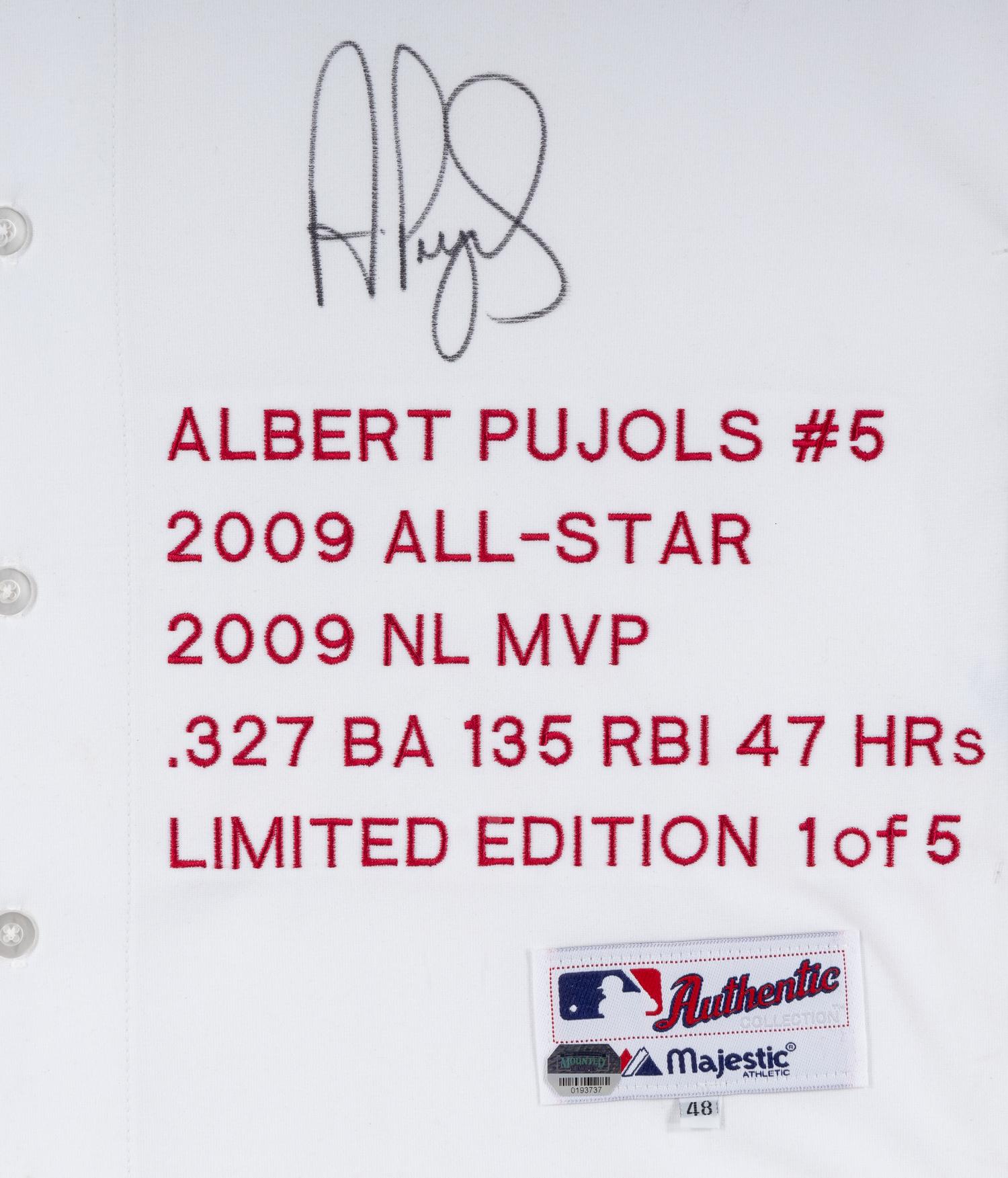 An Albert Pujols Signed Autograph St. Louis Cardinals Jersey (Mounted Memories Hologram)