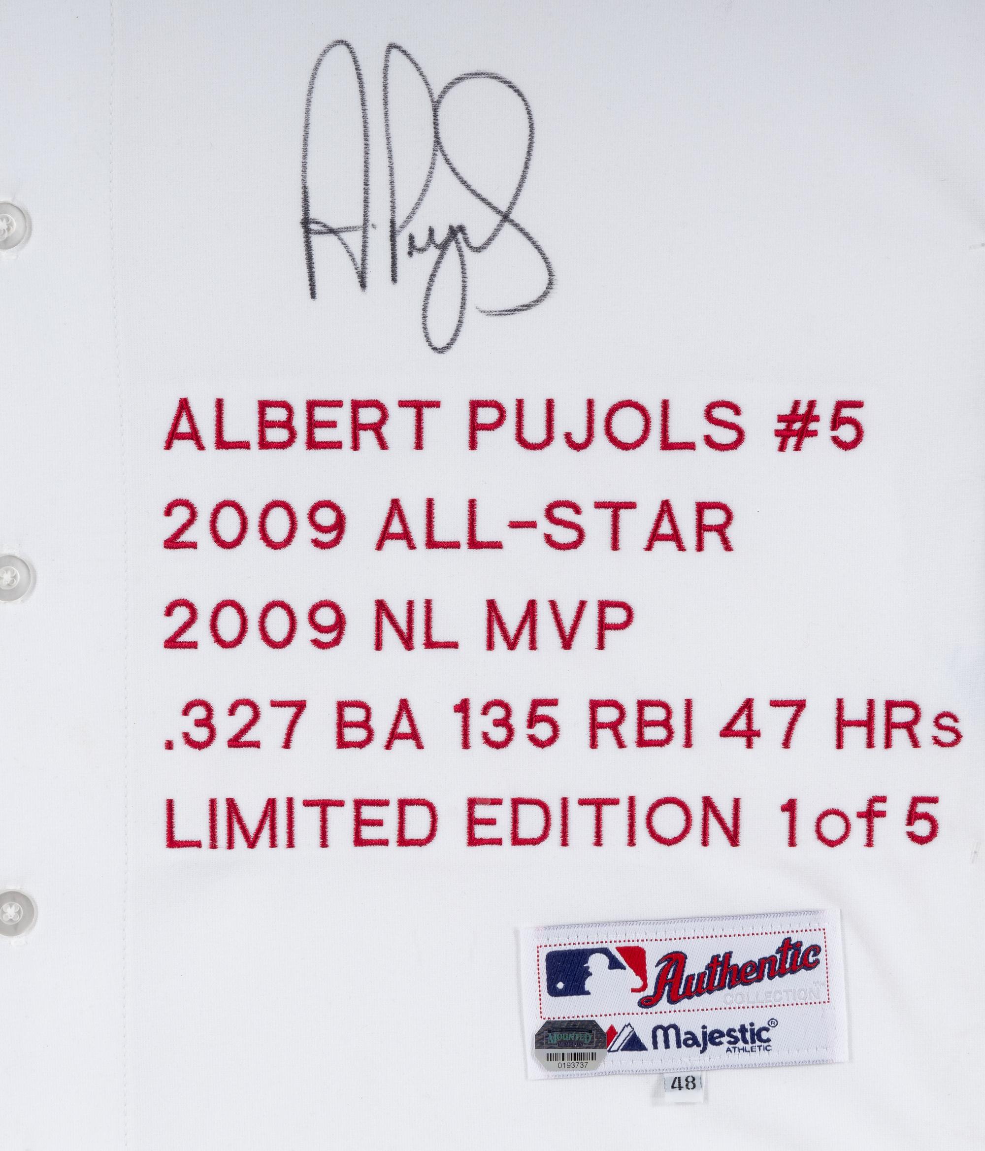 An Albert Pujols Signed Autograph St. Louis Cardinals Jersey (Mounted Memories Hologram)