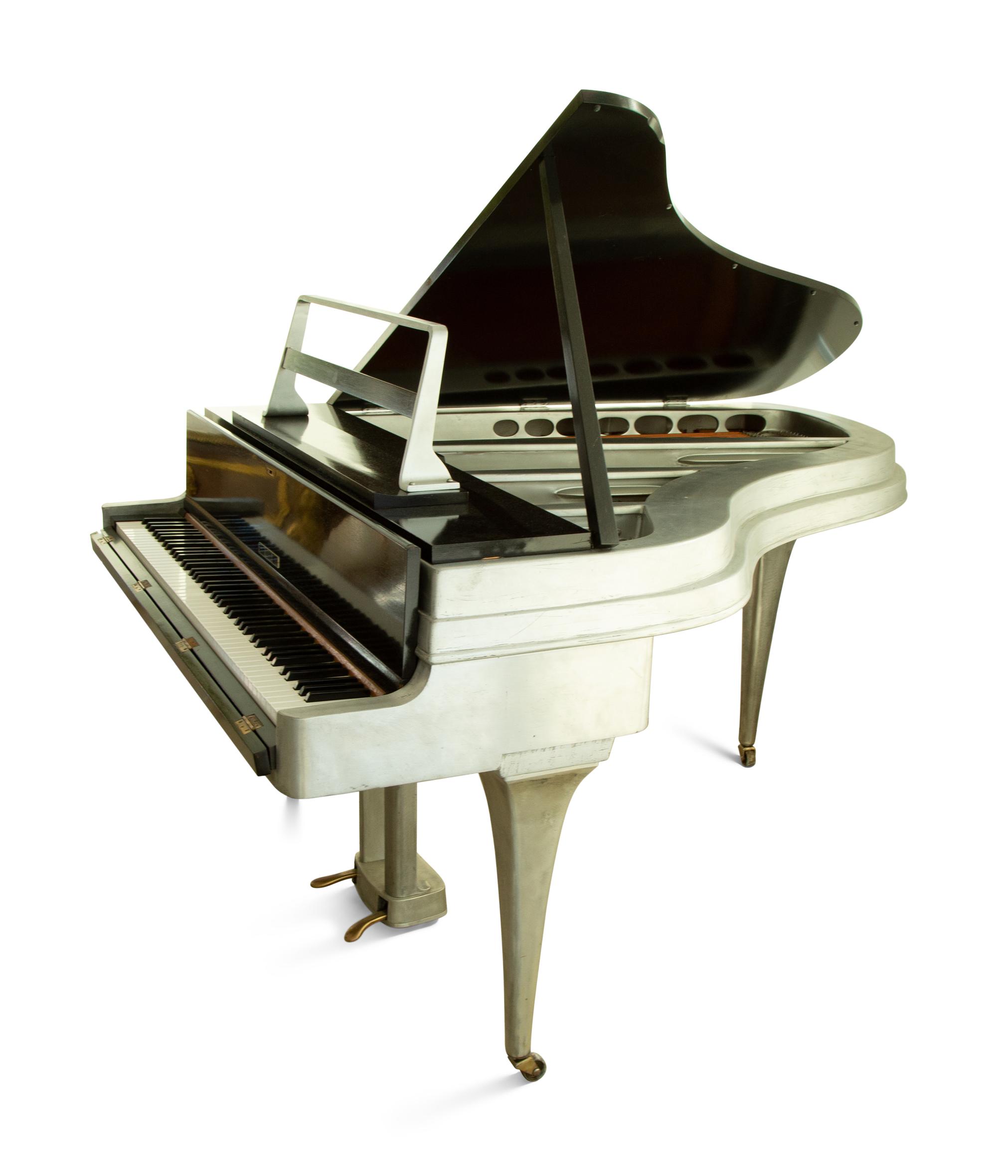 An Aluminum Cast Art Deco Style Grand Piano by Rippen — 1965, NETHERLANDS