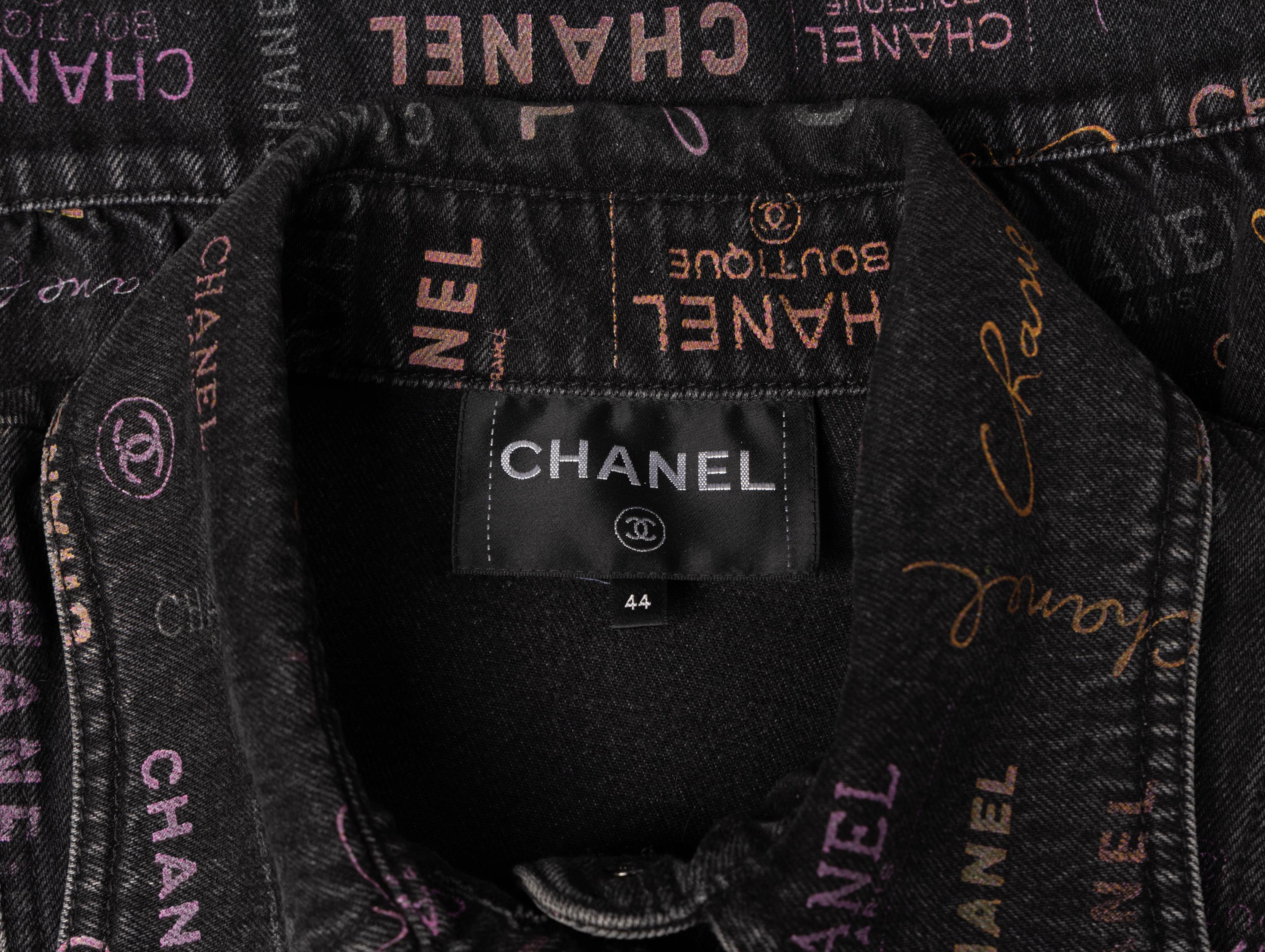Chanel, Logo-Print Denim Jacket