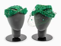 Two Bes-Ben Green Peking Glass Hats,