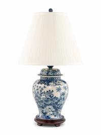 A Blue and White Porcelain Lamp