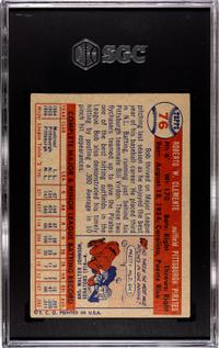 A 1957 Topps Roberto Clemente Baseball Card No. 76 (SGC 5 EX)