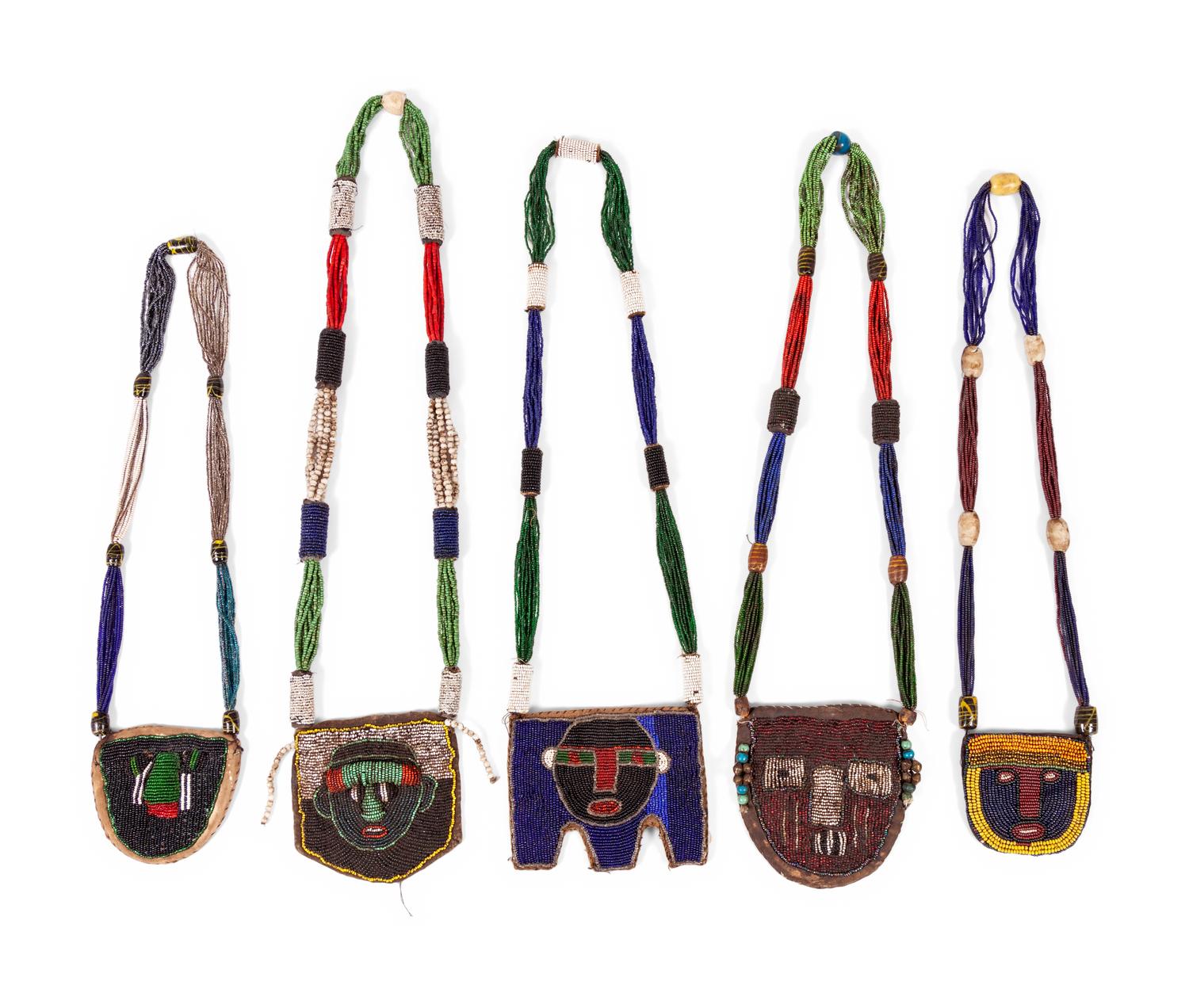 African Beaded Necklaces and Zulu Hat