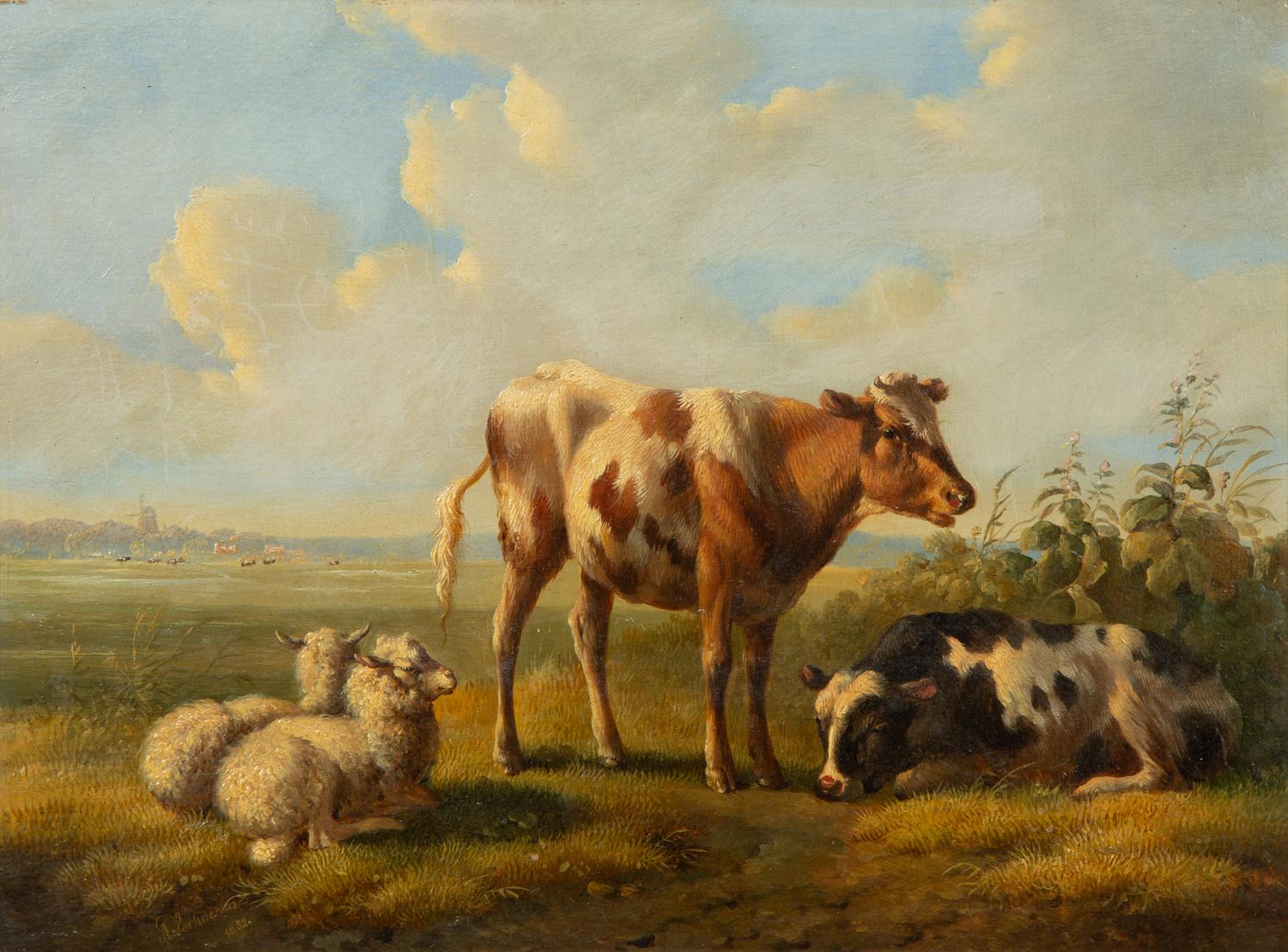 Cattle and Sheep Grazing , 1852