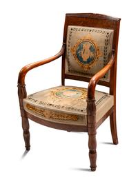 A Set of Eight Louis Philippe Carved Mahogany Armchairs
