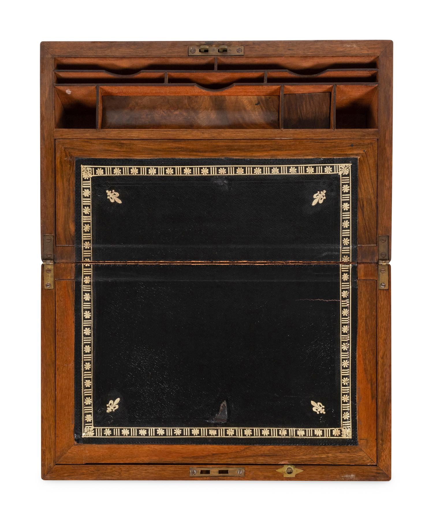 A Regency Brass Bound Mahogany Travel Desk