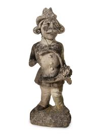 Five French Limestone Garden Figures of Musicians