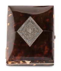 Seven Victorian Tortoise Shell Card Cases