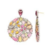 MULTICOLOR TOURMALINE AND DIAMOND EARRINGS