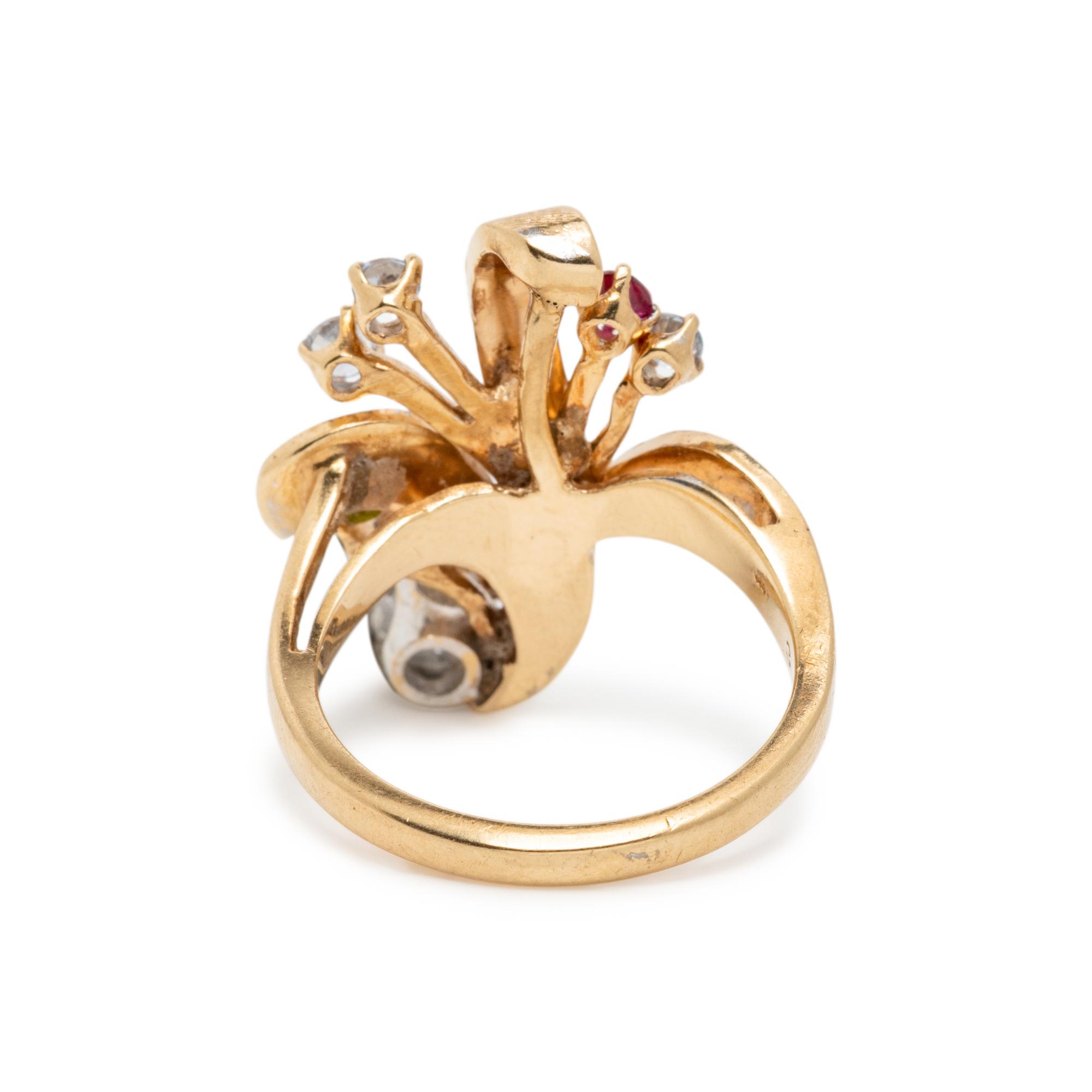 YELLOW GOLD AND MULTIGEM RING