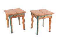 A Pair of Contemporary American Folk Art Side Tables by David Marsh