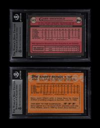 A Group of Barry Bonds and Gary Sheffield Signed Autograph Topps Baseball Cards (Beckett Authentication Services BAS Certified),