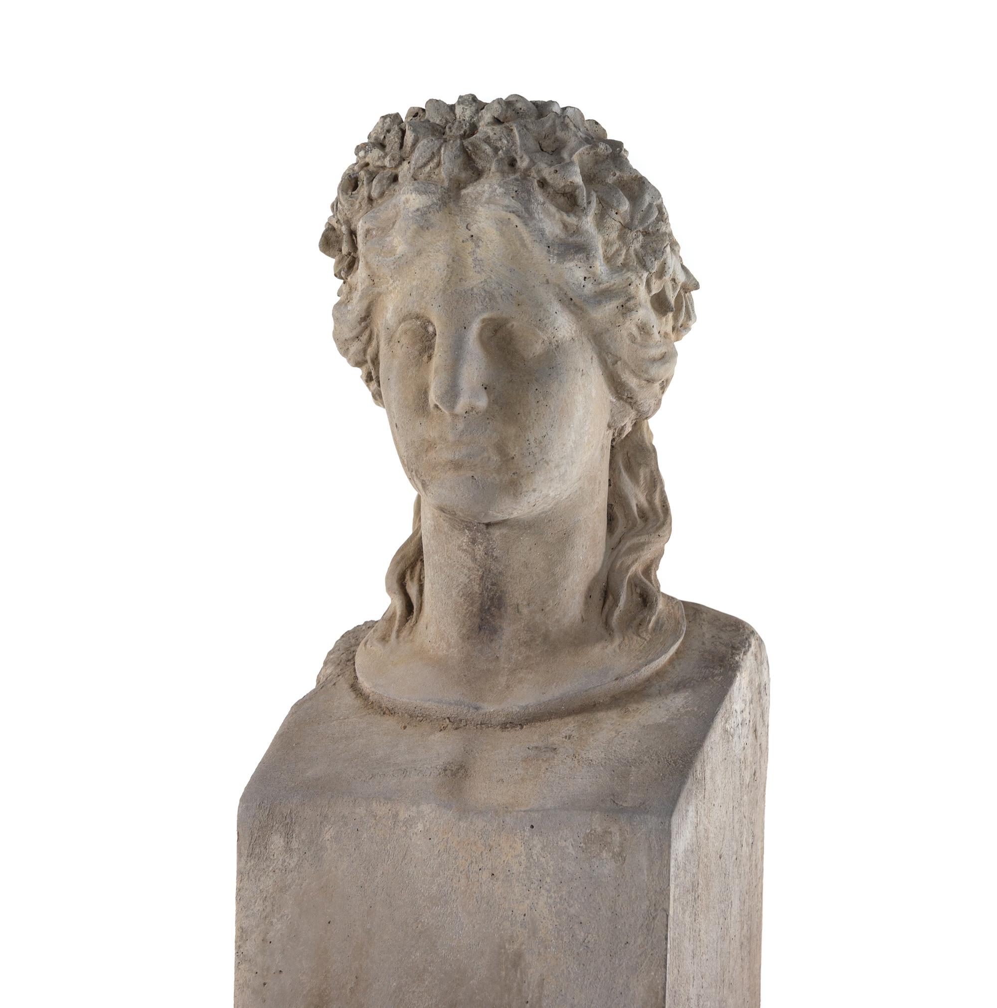 A Pair of Cast Stone Garden Herms