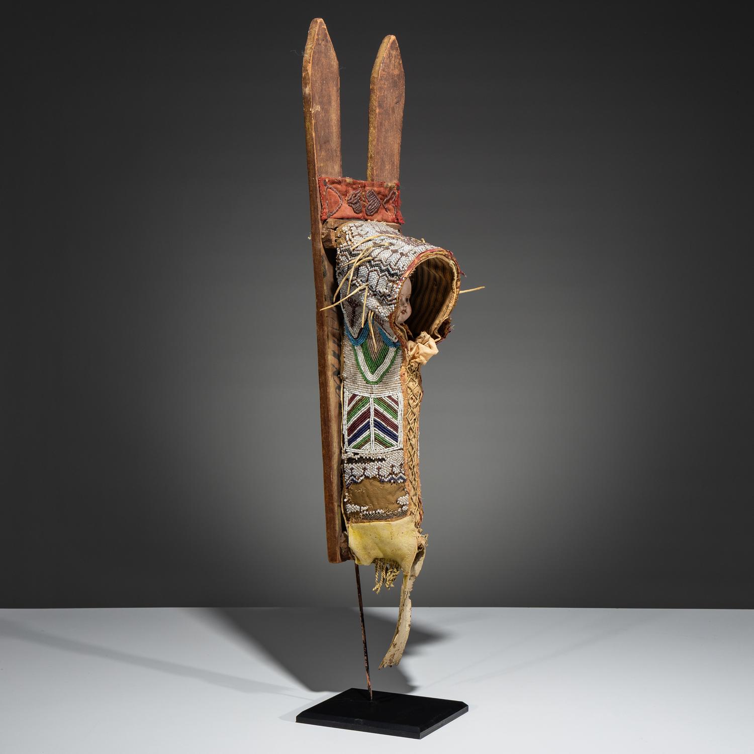 Kiowa Beaded Hide Doll Cradle