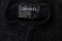 Chanel Black Tweed Jacket Trimmed in Logo Lace
