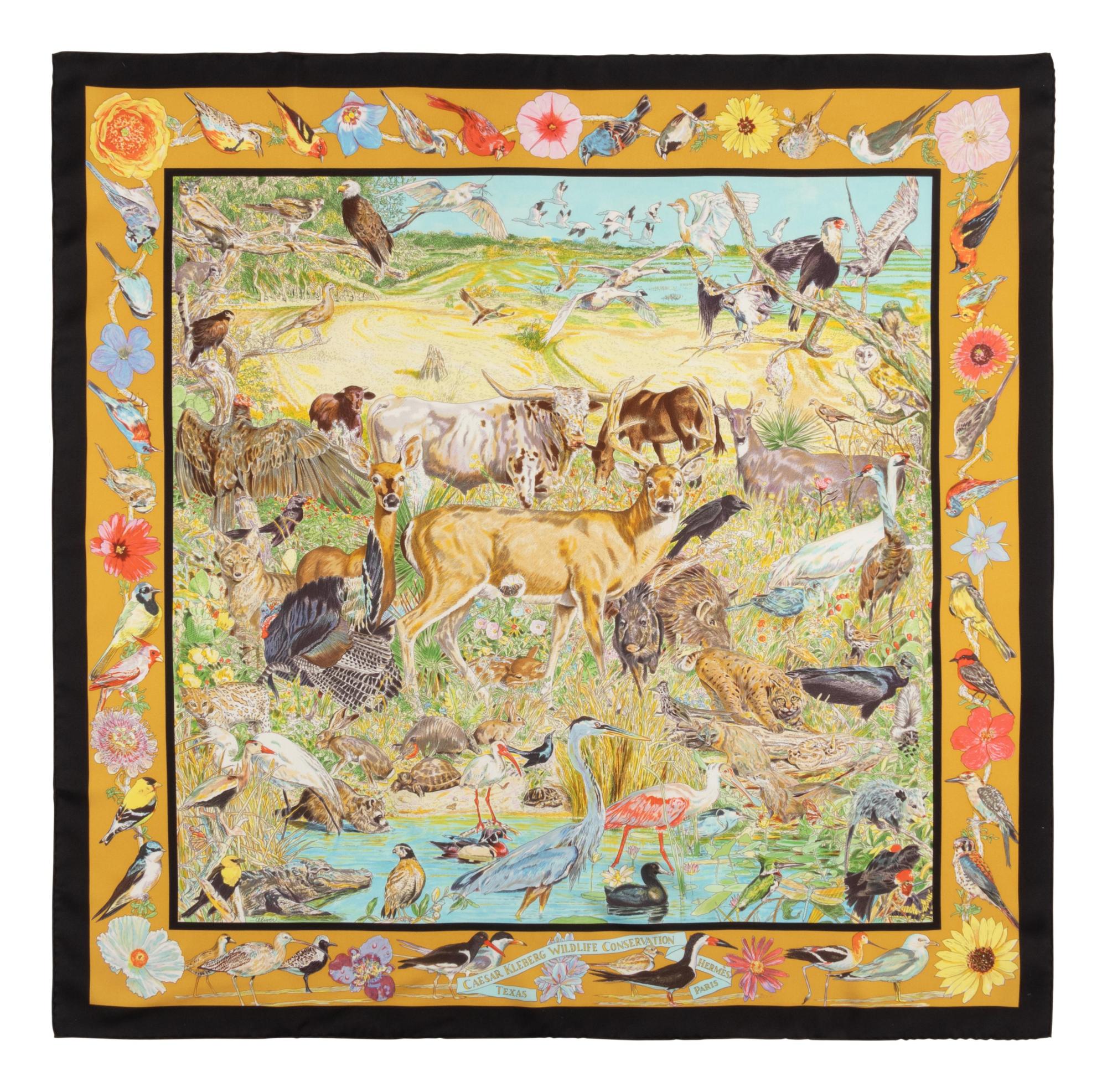 Hermès 90cm Silk Scarf, Kermit Oliver