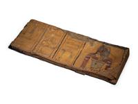 An Egyptian Painted Wood Sarcophagus Fragment with Imset