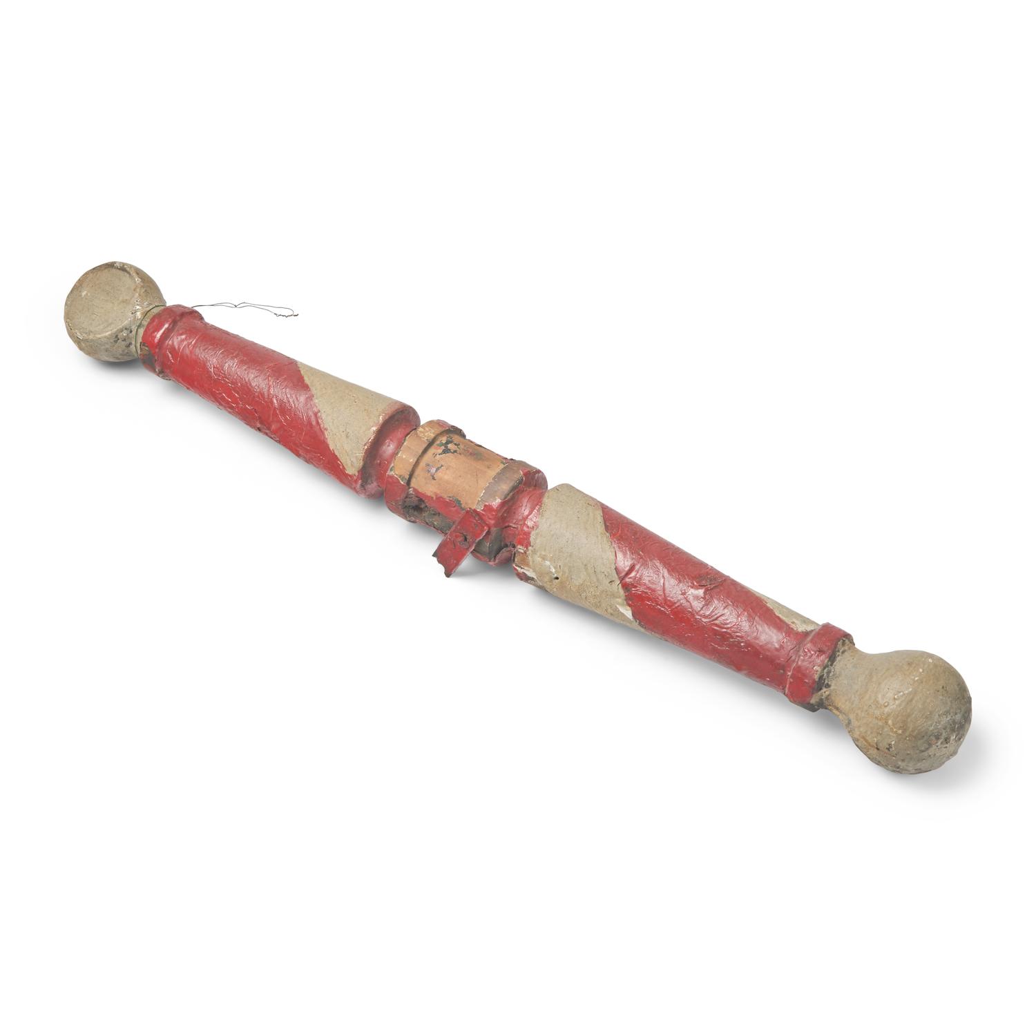 A Painted Wood Barber Pole