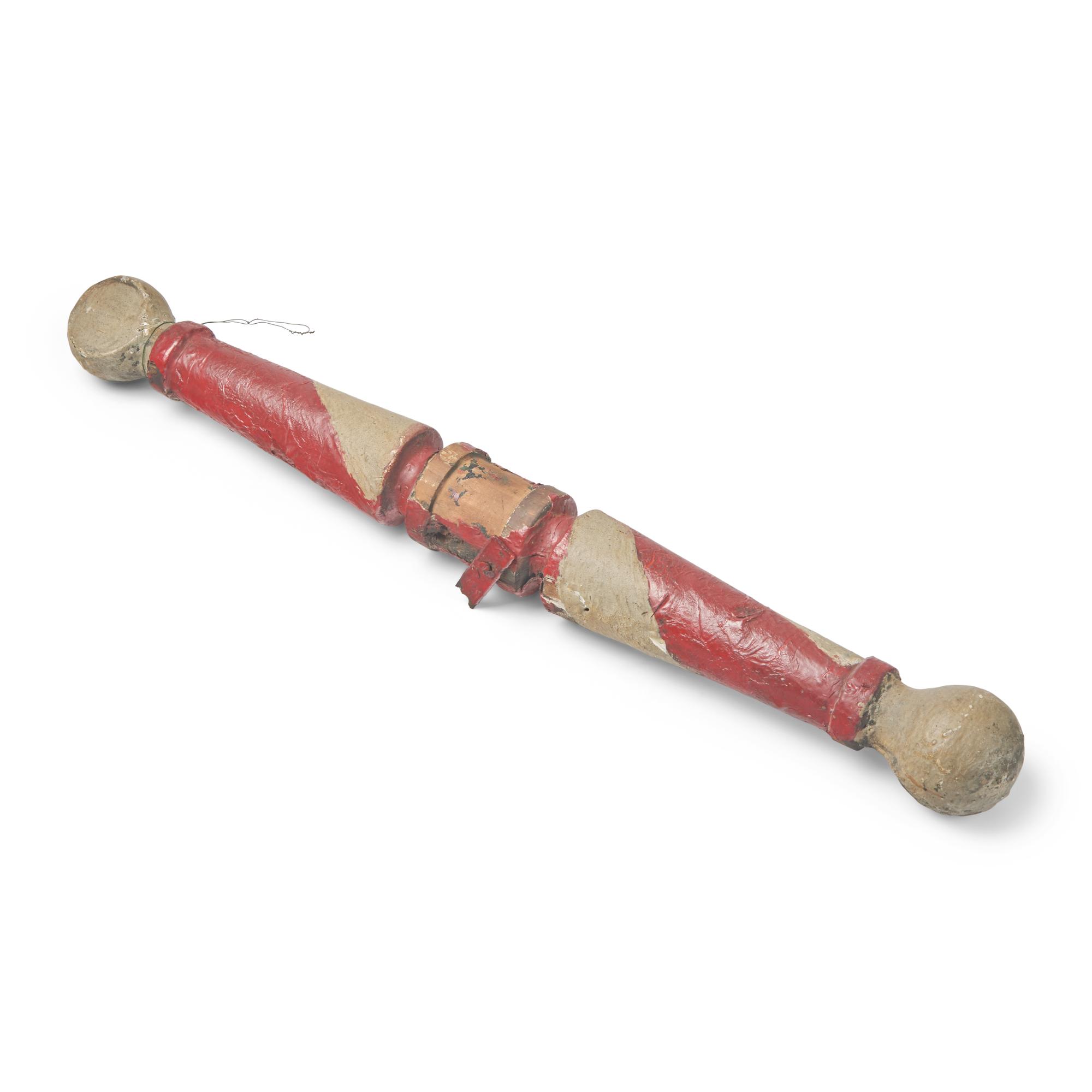 A Painted Wood Barber Pole
