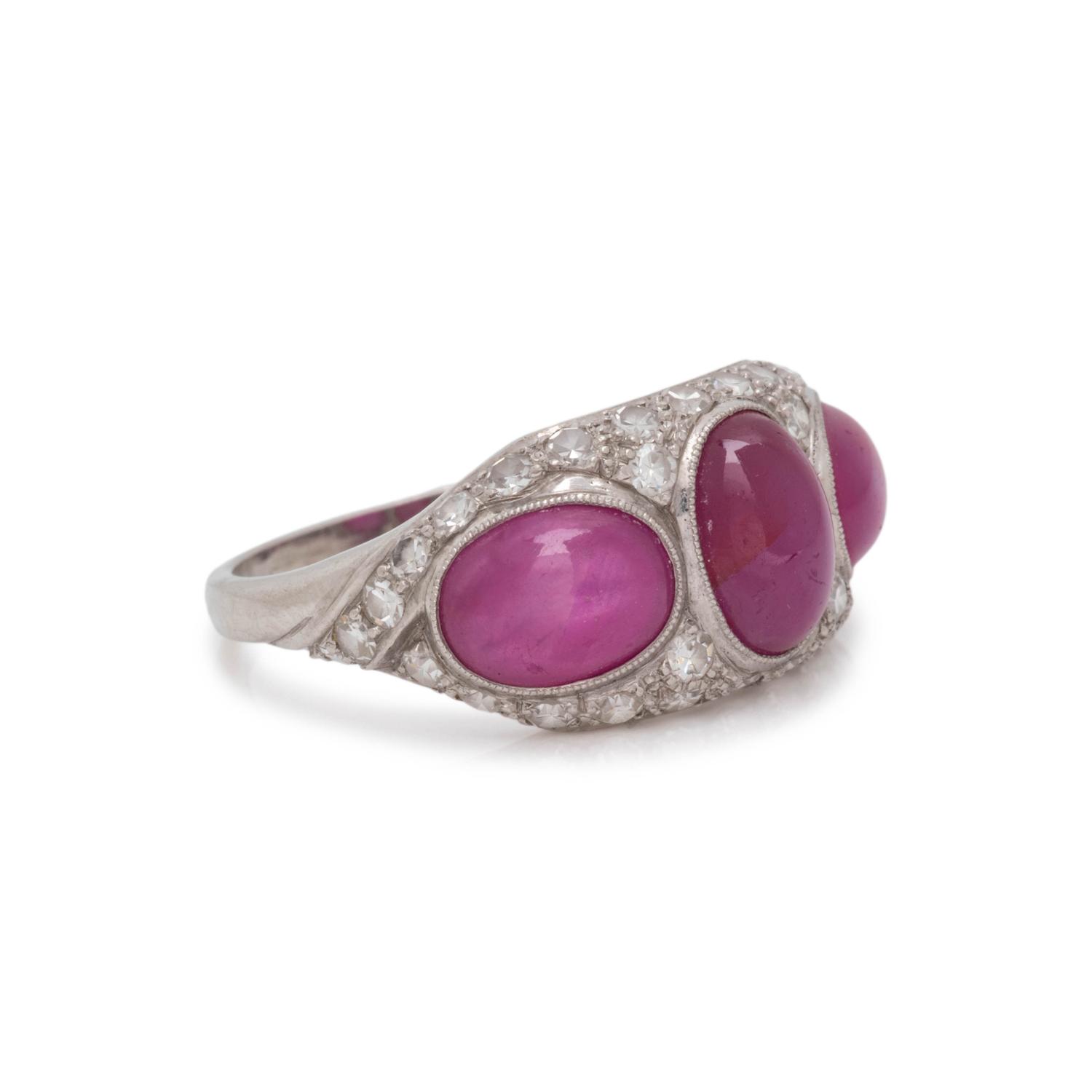 WALTON & CO., STAR RUBY AND DIAMOND RING