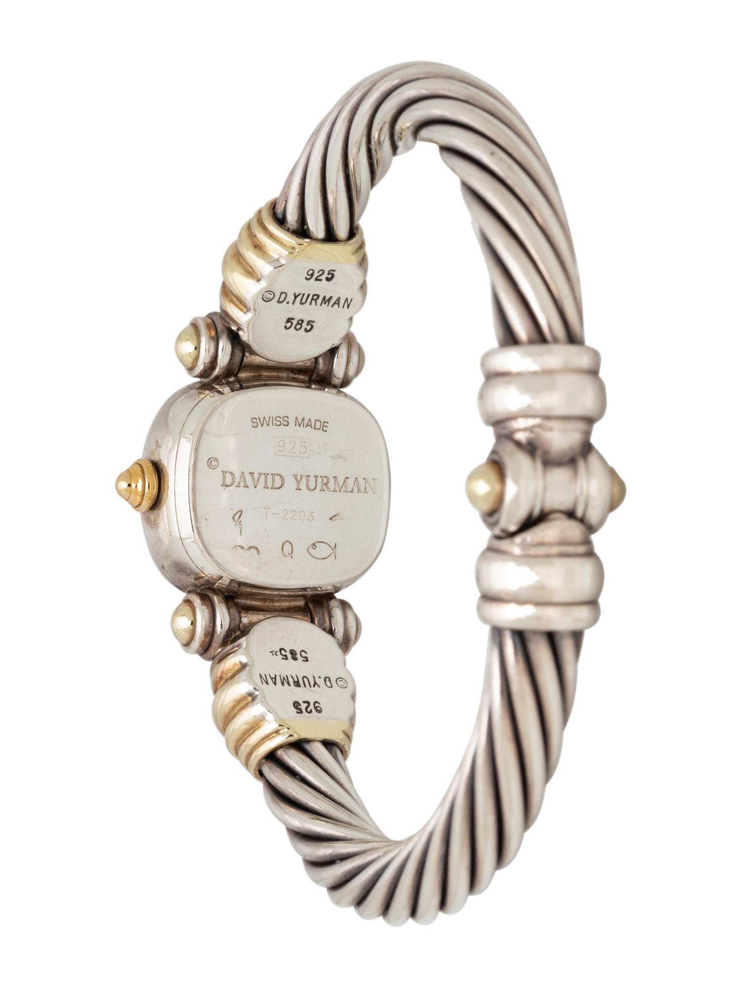 DAVID YURMAN, STERLING SILVER AND 14K YELLOW GOLD WRISTWATCH
