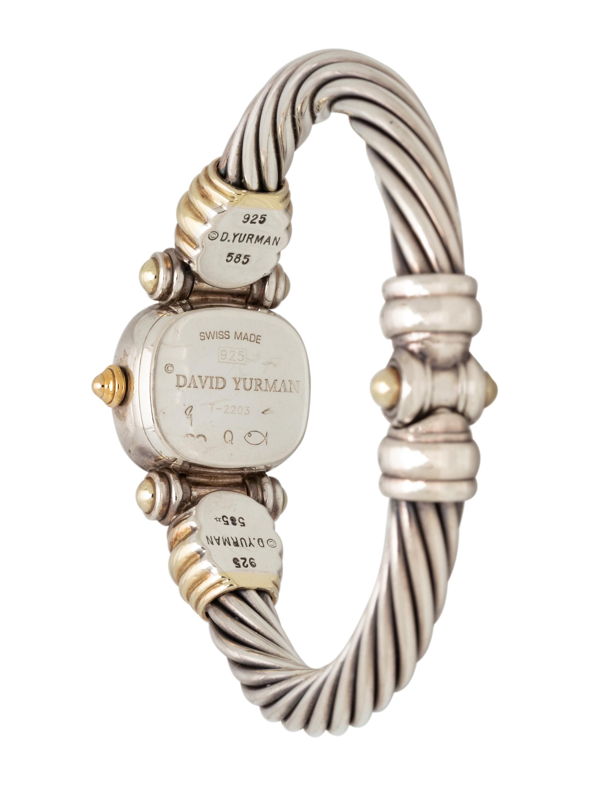 DAVID YURMAN, STERLING SILVER AND 14K YELLOW GOLD WRISTWATCH