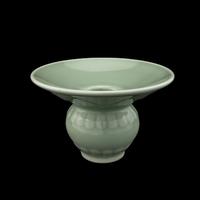 A Chinese Incised Celadon Glazed Porcelain Spittoon