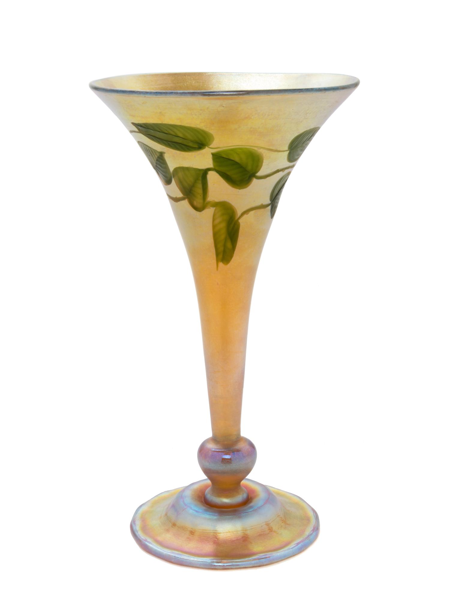 Trumpet Vase with Vine Motif