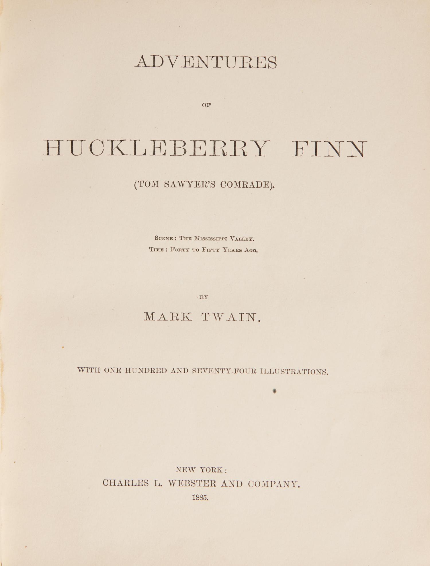 [Literature] Twain, Mark (Clemens, Samuel L.). Adventures of Huckleberry Finn (Tom Sawyer's Comrade)