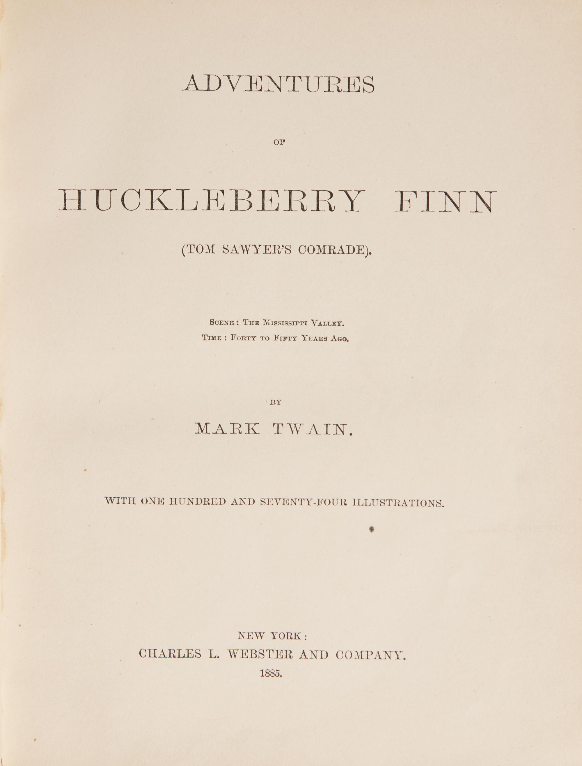 [Literature] Twain, Mark (Clemens, Samuel L.). Adventures of Huckleberry Finn (Tom Sawyer's Comrade)