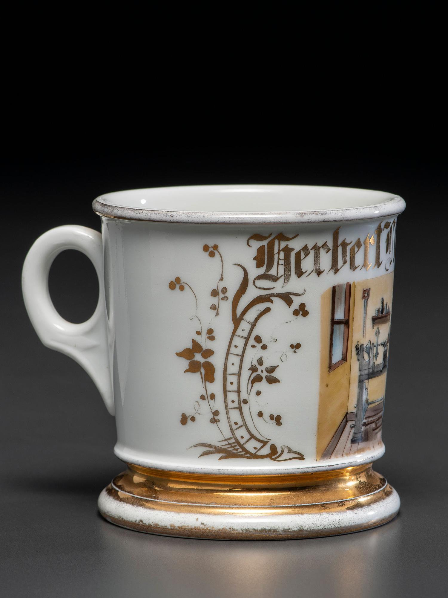 A Machinist's Porcelain Occupational Shaving Mug