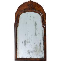 A Queen Anne Pierced Elmwood Looking Glass