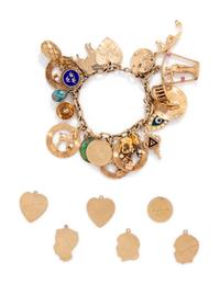 YELLOW GOLD CHARM BRACELET