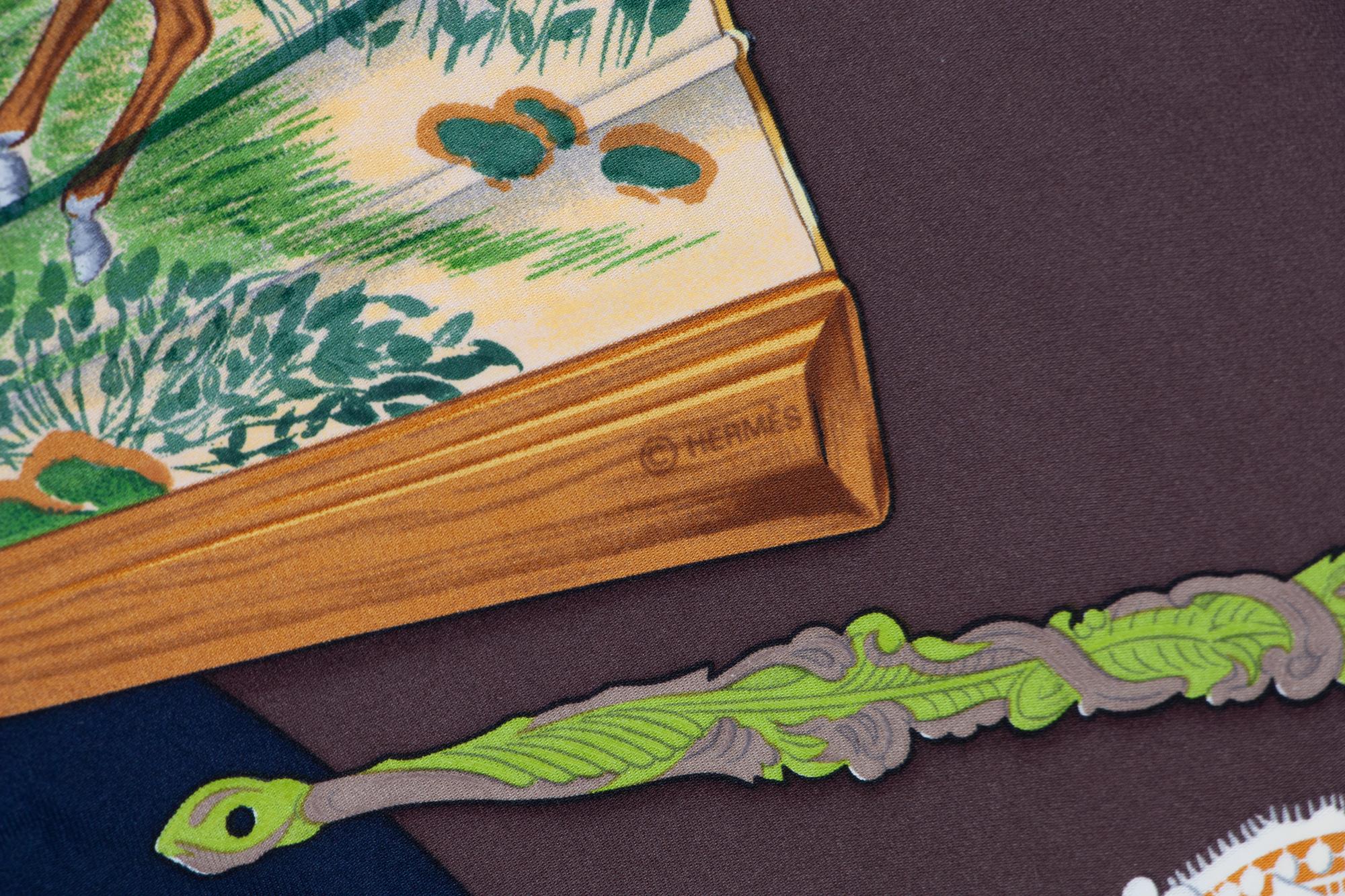 Five Designer Silk Scarves: Two Hermès, Gucci, Bottega Veneta, Pierre Cardin