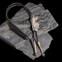 Roy Talahaftewa (Hopi, b. 1955) — Sterling Silver Overlay Snake Dancer Bolo Tie