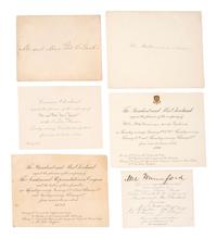 [CLEVELAND, Grover (1837-1908)]. A collection of invitations, calling cards, and ephemera related to the inauguration and presidency of Grover Cleveland, comprising: