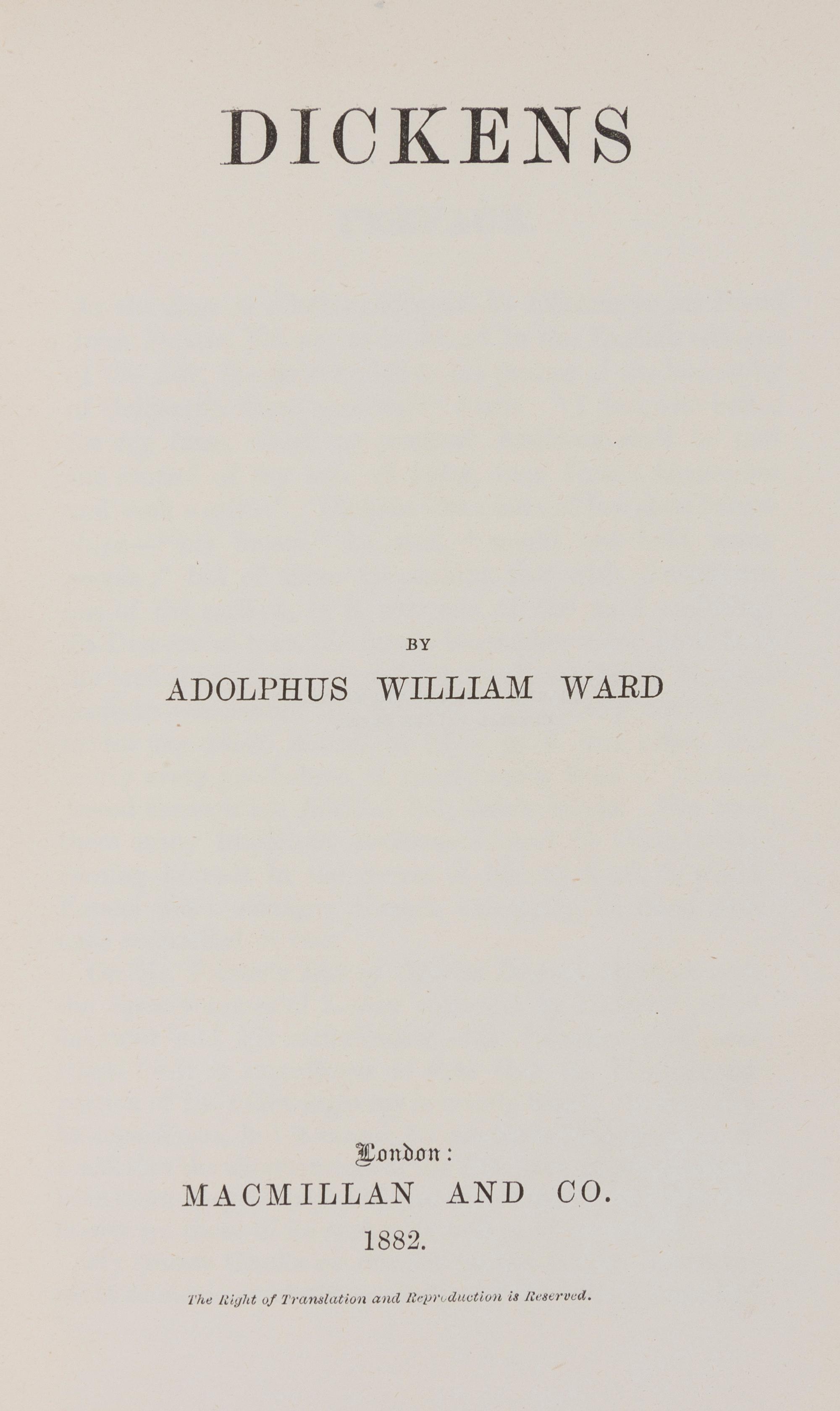 (DICKENS, CHARLES) BIBLIOGRAPHY. Three books pertaining to Charles Dickens.