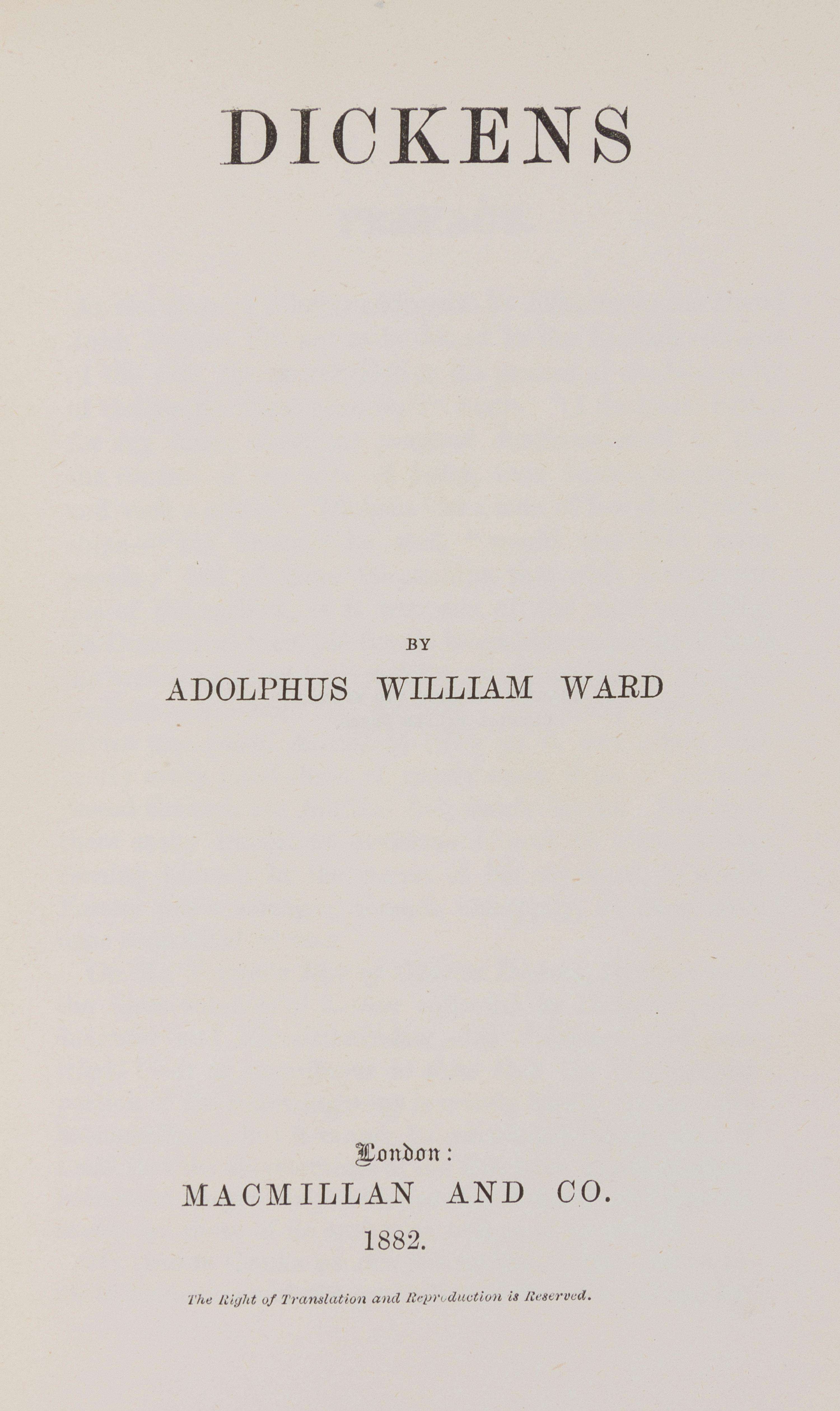(DICKENS, CHARLES) BIBLIOGRAPHY. Three books pertaining to Charles Dickens.