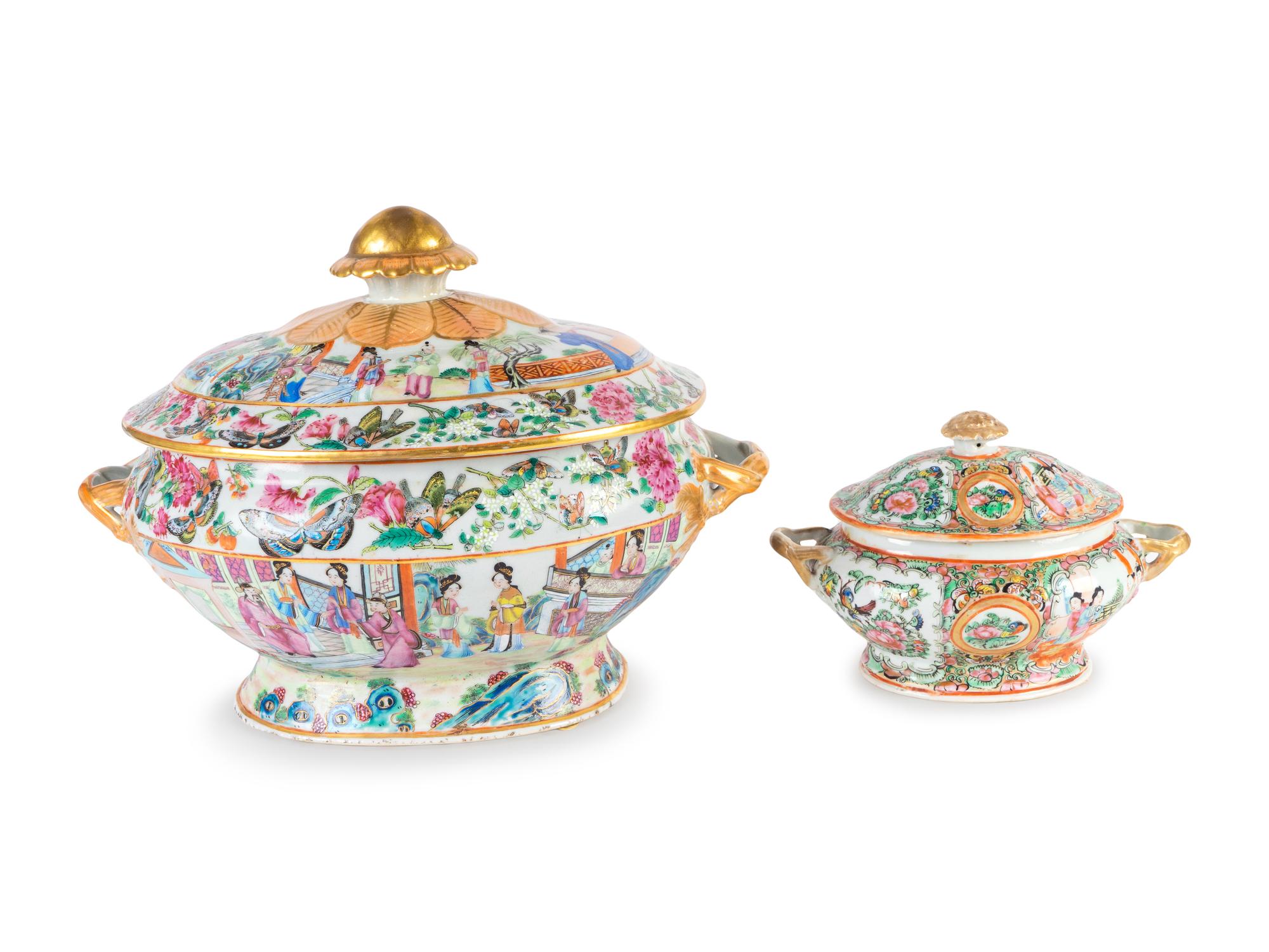 Two Chinese Famille Rose Porcelain Covered Tureens — 19TH/20TH CENTURY